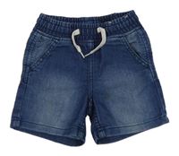 Tmavomodré teplákové riflové kraťasy Denim Co.