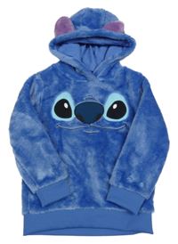 Modrá chlupatá mikina s kapucí - Stitch Disney