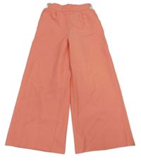 Lososové chino wide leg kalhoty s pruhy CKS