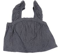 Tmavošedý madeirový crop top Next