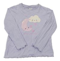 Lila pyžamové triko s mraky H&M