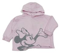 Světlerůžová oversize mikina s Minnie a kapucí George