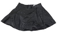 Černá koženková kolová sukně H&M