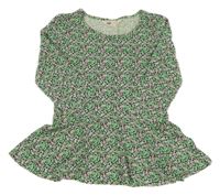 Černo-zeleno-růžová kytičkovaná tunika H&M