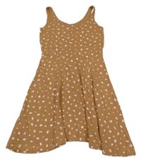 Hnědo-růžové vzorované šaty H&M
