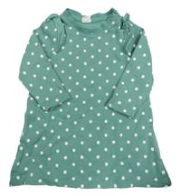 Zelené puntíkované teplákové šaty s volány H&M