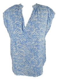 Dámská světlemodro-bílá vzorovaná halenka H&M