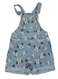 Modré riflové laclové kraťasy s Minnie a Daisy PRIMARK