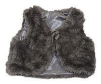 Tmavošedá kožešinová podšitá vesta H&M