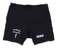 Černé sportovní elastické kraťasy s potiskem Jako