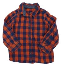 Červeno-tmavomodrá kostkovaná košile Mothercare