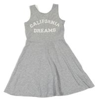 Šedé melírované šaty s nápisem H&M