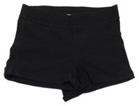 Černé elastické kraťasy riflového vzhledu H&M