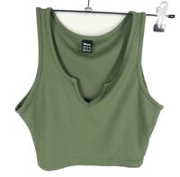 Dámský khaki žebrovaný crop top Shein 