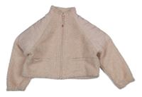 Světlerůžová huňato/šusťáková crop bunda Leigh Tucker