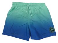 Tyrkysovo-modré ombré plážové kraťasy s nášivkou H&M