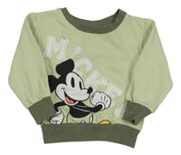 Světlezeleno-khaki mikina s Mickey Disney