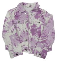 Fialovo-bílá batikovaná plátěná bunda H&M