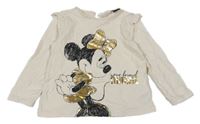 Krémové mikinotriko s Minnie a volánky LC Waikiki