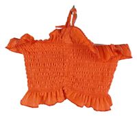 Dámský červený žebrovaný crop top 