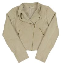 Béžový koženkový křivák H&M