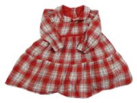 Červeno-barevné kostkované košilové šaty s límečkem M&S