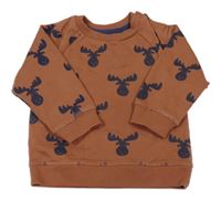 Hnědá mikina s losy Mothercare