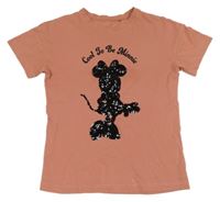 Starorůžové tričko s Minnie z flitrů 
