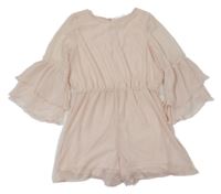 Růžový šifonový kraťasový overal H&M