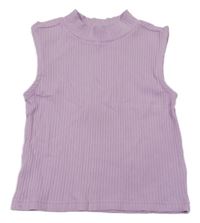 Lila žebrovaný crop top Blue Seven