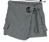 Dámská černo-bílá vzorovaná skort sukně Bershka vel. 32