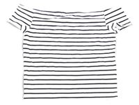 Bílo-černé pruhované crop tričko s odhalenými rameny H&M