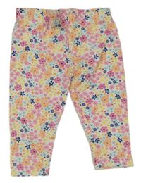 Nové - bílé květované legíny M&Co