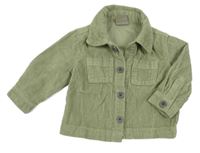 Khaki žebrovaná košilová bunda