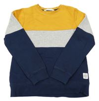 Hořčicovo-modro-šedá mikina H&M