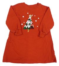 Červené teplákové šaty s překlápěcími flitry H&M