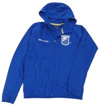 Modrá sportovní propínací mikina s potiskem a kapucí Craft