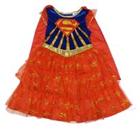 Kostým - 2set - Červeno-modré šaty s tylovou sukní - Superman + plášť Tu