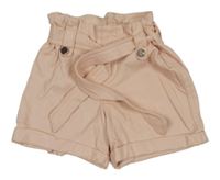 Světlerůžové koženkové kraťasy s páskem River Island