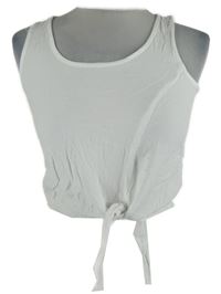 Dámský bílý crop top s uzlem Style Envy 