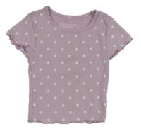 Lila květované žebrované tričko Primark