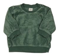 Zelená sametová mikina H&M