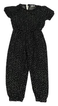 Černý lehký puntíkatý overal Primark