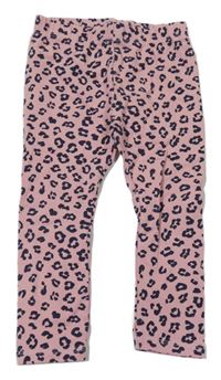 Růžové legíny s leopardím vzorem