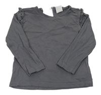 Tmavošedé triko s volánky H&M