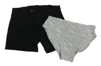 2 set - černé boxerky + světlešedé slipy s fotbalovými balony