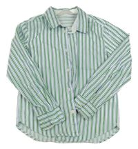 Bílo-zeleno-modrá pruhovaná košile H&M