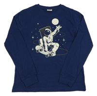 Tmavomodré triko s kosmonautem Hip&Hopps
