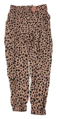 Světlerůžovo-černé vzorované turecké kalhoty H&M