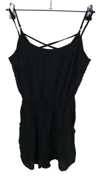 Dámský černý letní overal se zkříženým výstřihem H&M